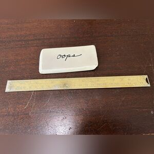 Sugar paper brass color Metal Ruler & Opps eraser